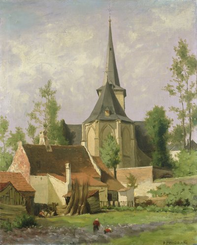 Kerk Gezien van Achteren, ca. 1890-92 door Piet Mondrian